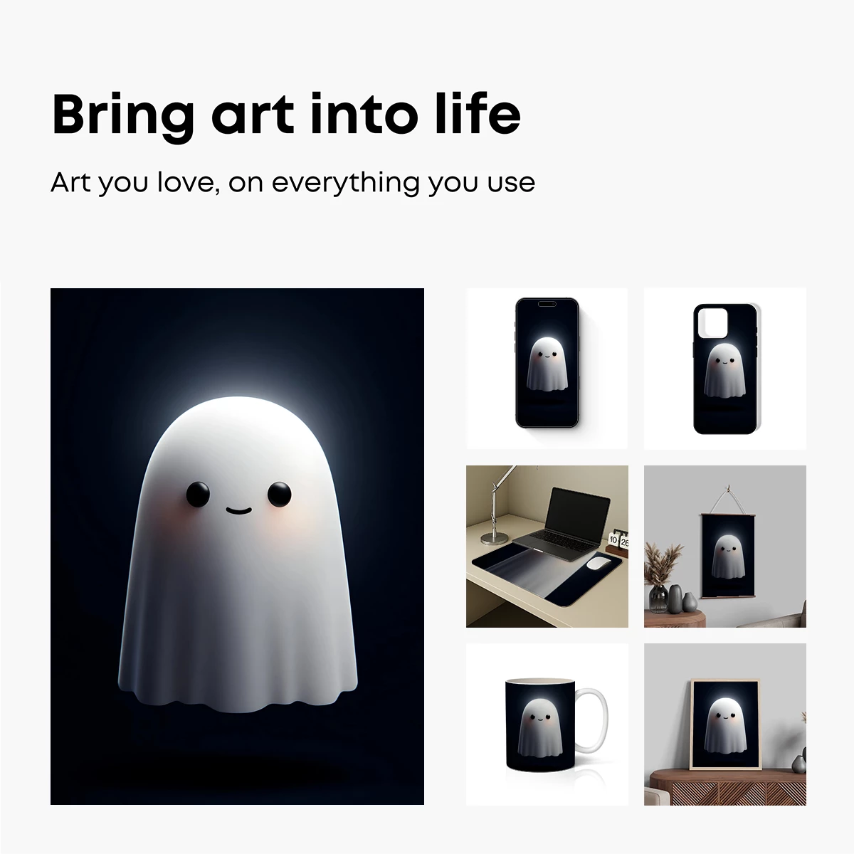 Glowing Ghostly Charm: A Minimalist Halloween Delight - Image 2