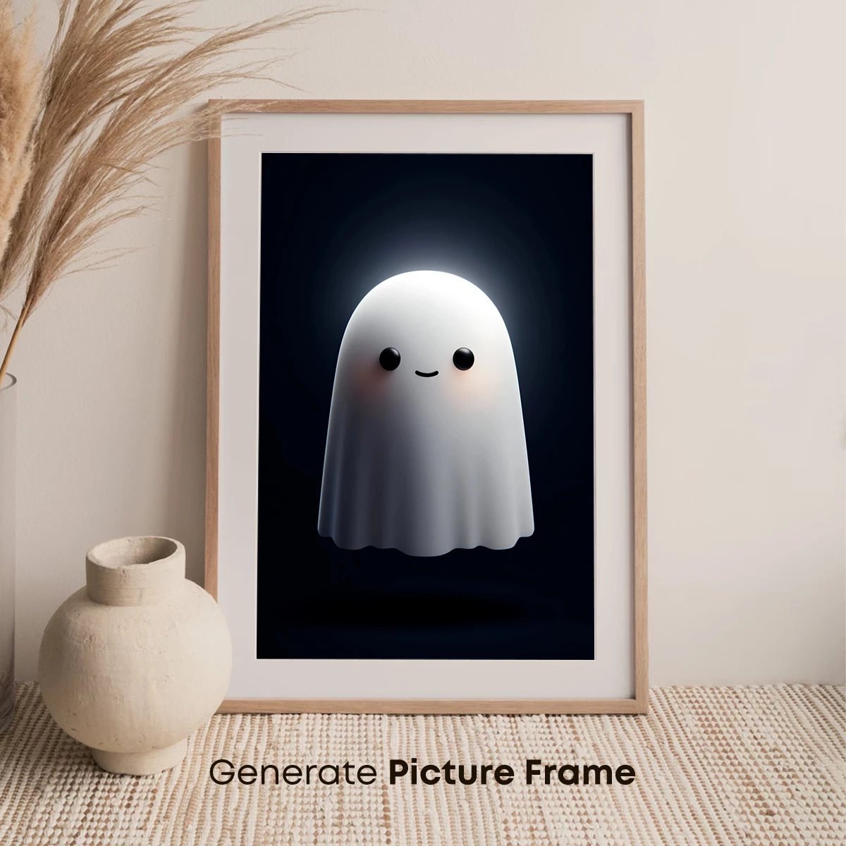 Glowing Ghostly Charm: A Minimalist Halloween Delight - Image 7