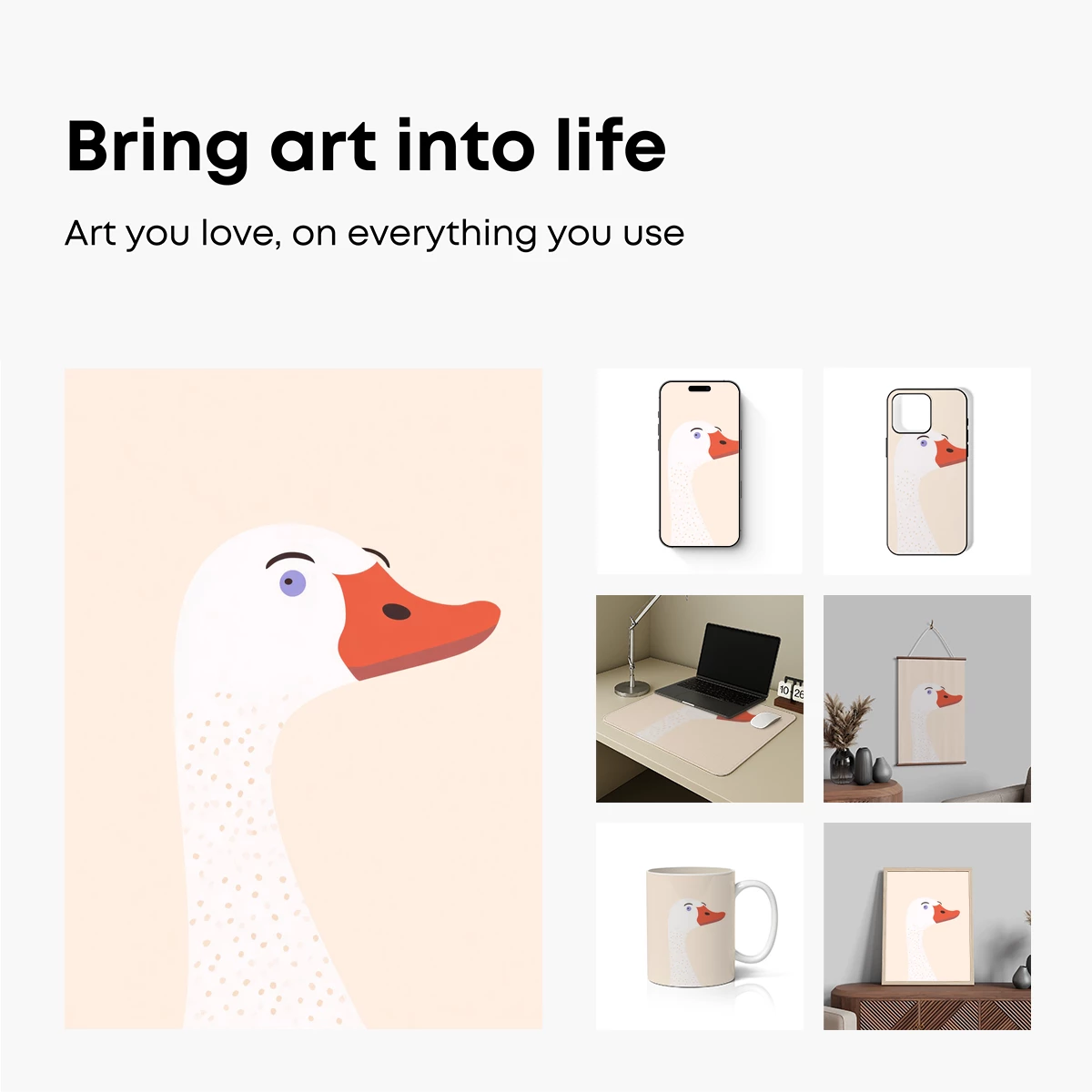 Chic Goose Portrait: Minimalist Avian Artistry - Image 2