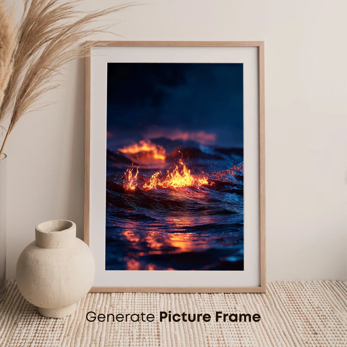 Fiery Ocean Waves: A Blaze of Elements - Image 7