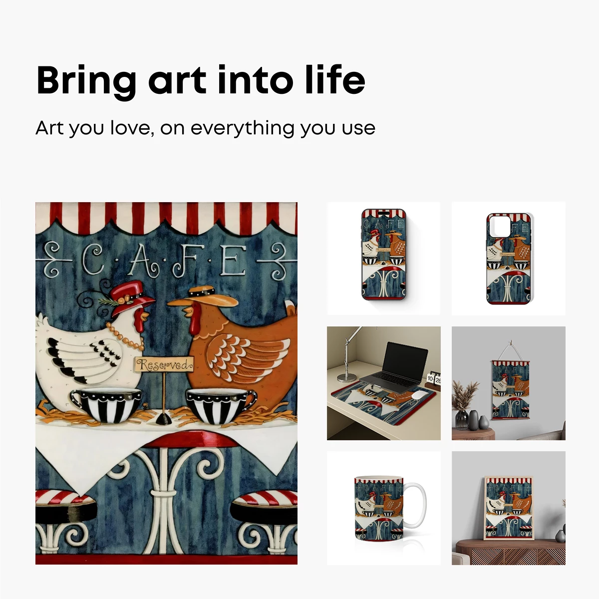 Chic Farmhouse Café: Quirky Chickens at a Reserved Table - Image 2