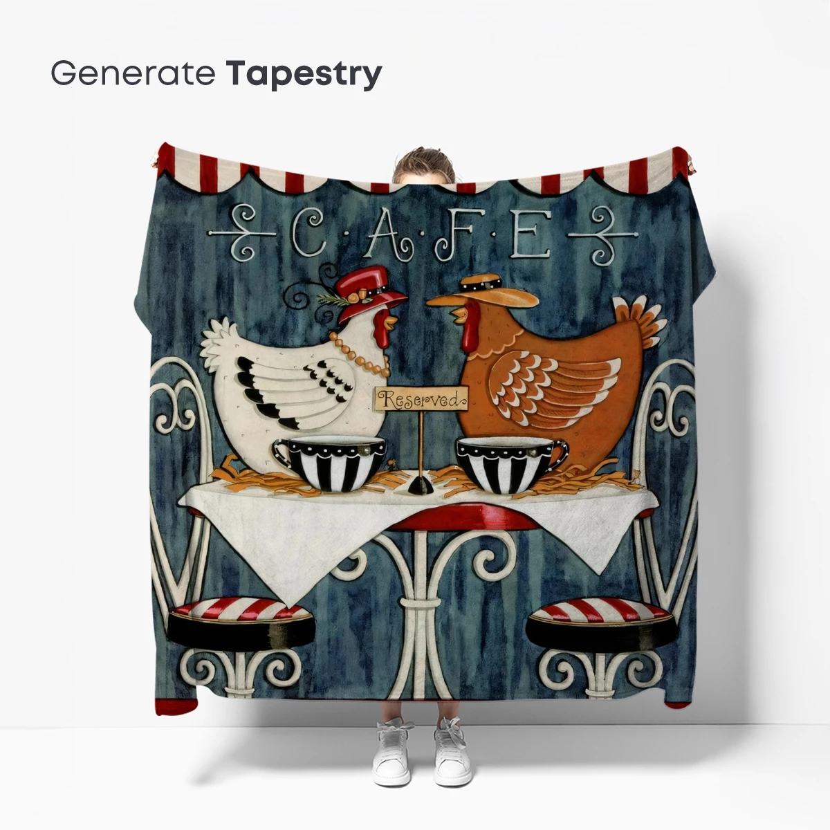 Chic Farmhouse Café: Quirky Chickens at a Reserved Table - Image 5