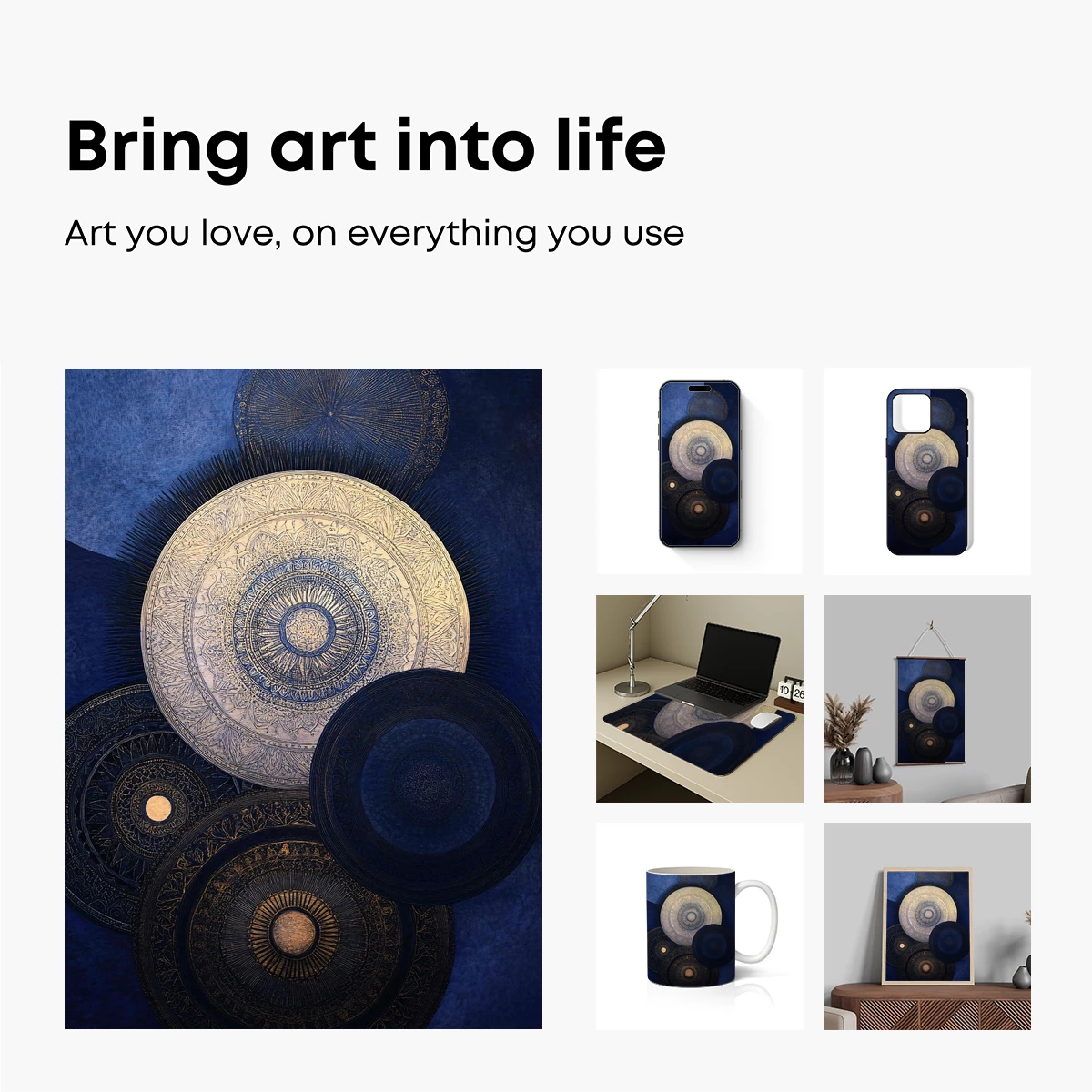 Ethereal Celestial Orbs: A Symphony of Blue and Gold