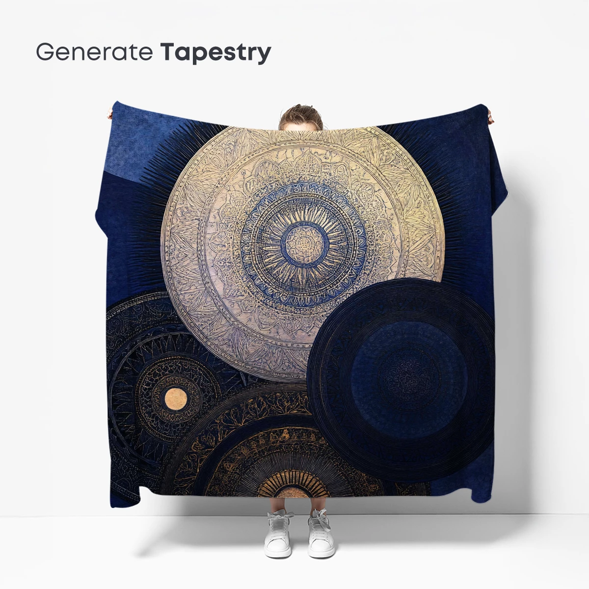 Ethereal Celestial Orbs: A Symphony of Blue and Gold - Image 4