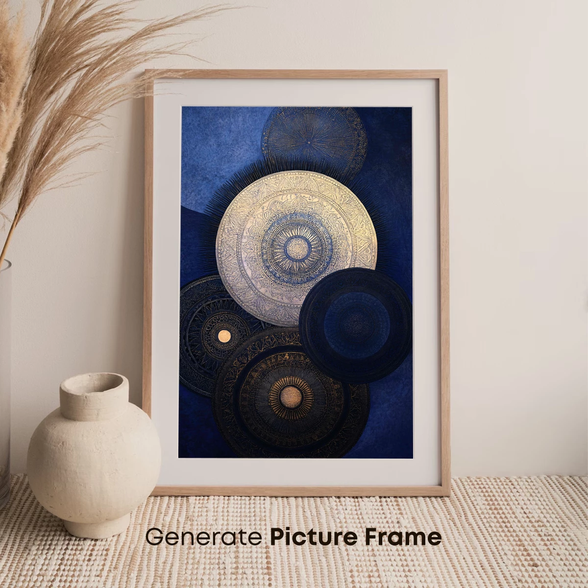 Ethereal Celestial Orbs: A Symphony of Blue and Gold - Image 6