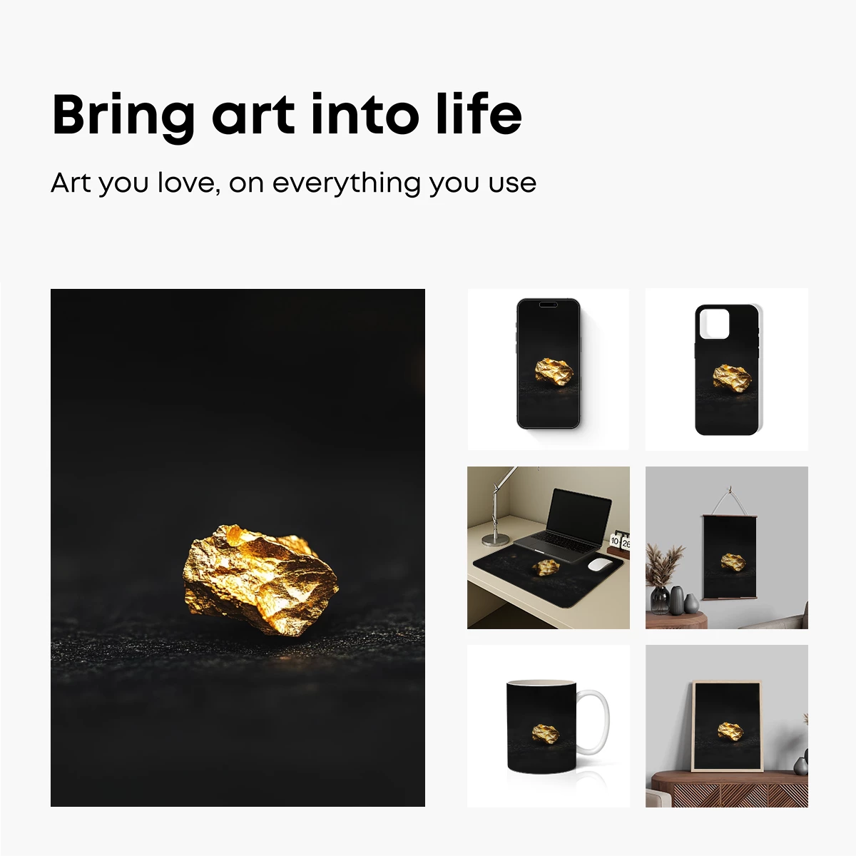 Golden Nugget in Shadows: A Luminous Contrast - Image 2