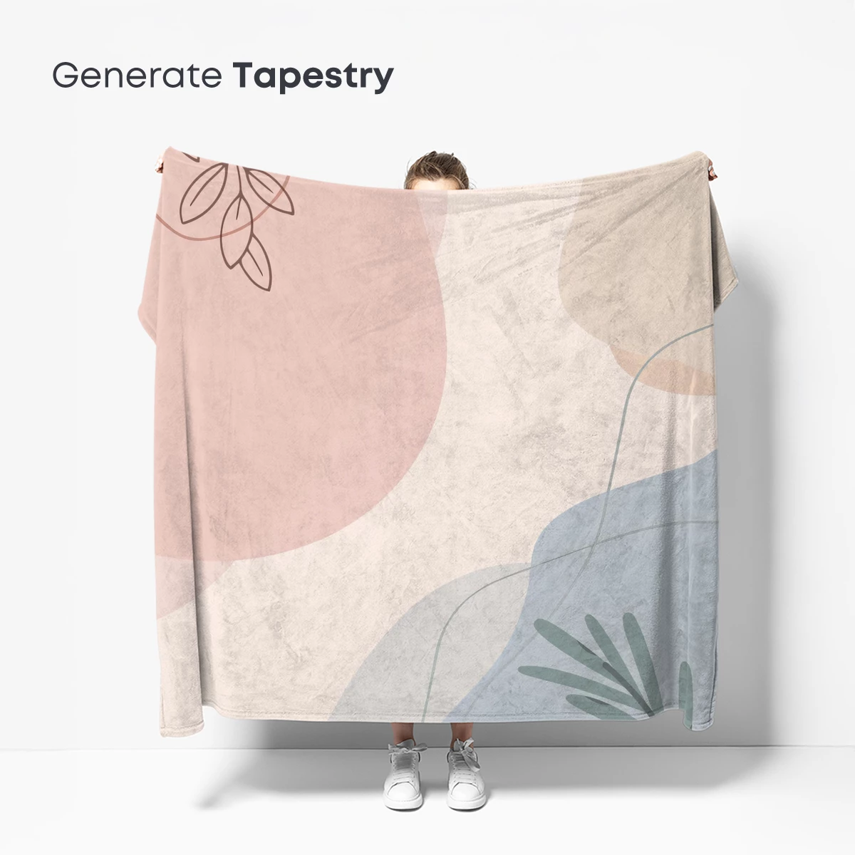 Abstract Blossom Harmony: Pastel Fusion with Minimalist Flourish - Image 5