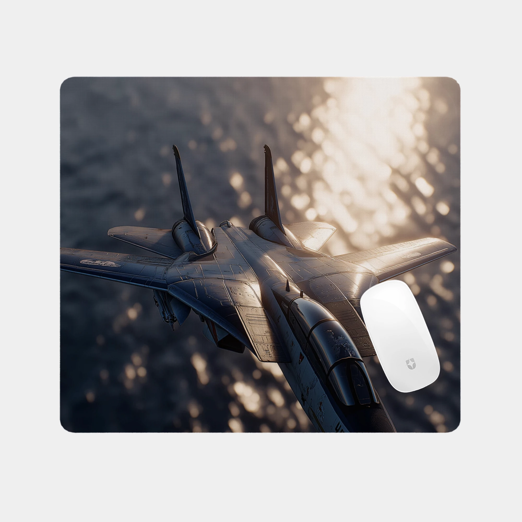 Jet Over Sunset Sea Glass mouse pad