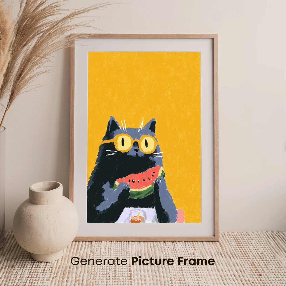 Cool Cat with Glasses: Watermelon Delight - Image 7