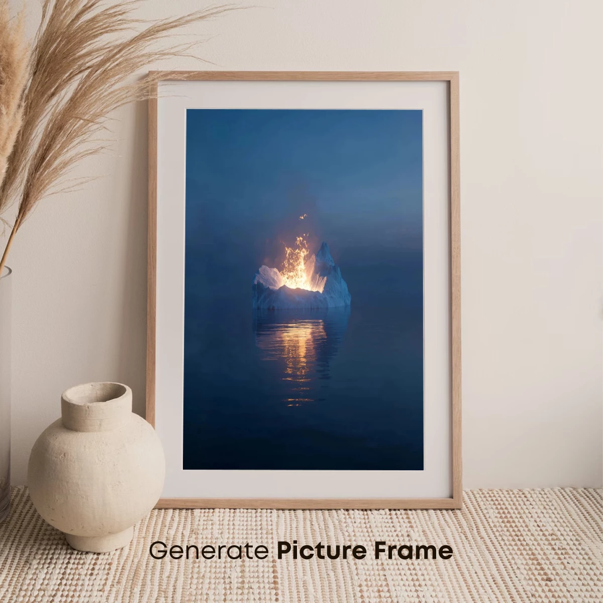 Fiery Iceberg: A Surreal Maritime Enigma - Image 7