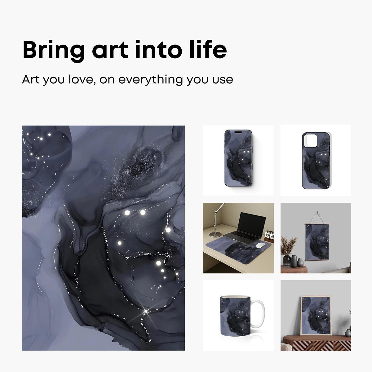 Ethereal Ice Veins: A Frozen Symphony in Silver and Gray - Image 2