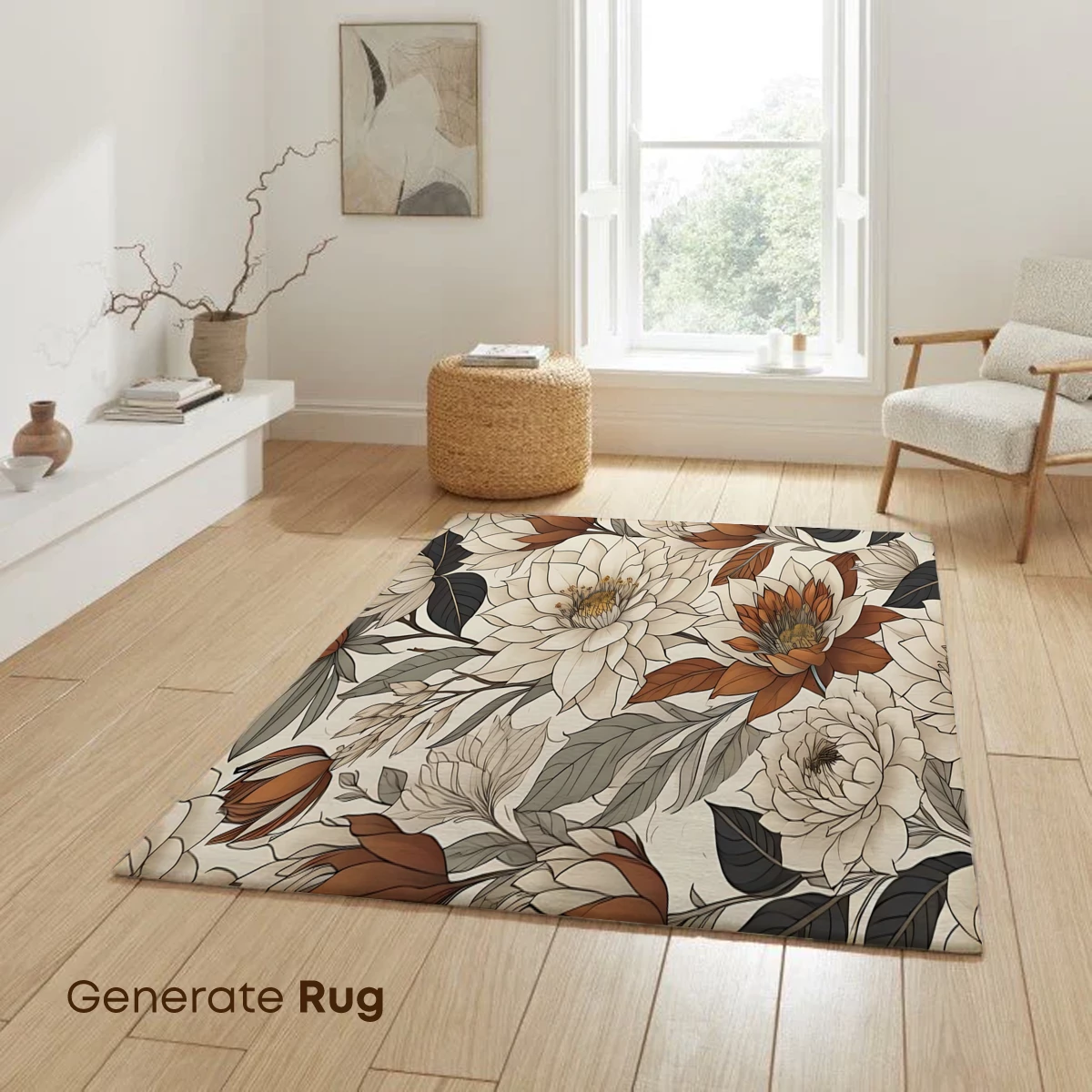 Elegant Floral Symphony in Sepia Tones - Image 6