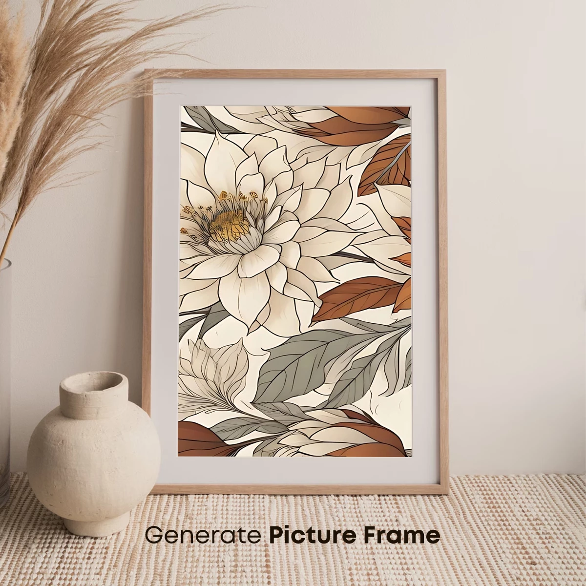 Elegant Floral Symphony in Sepia Tones - Image 7