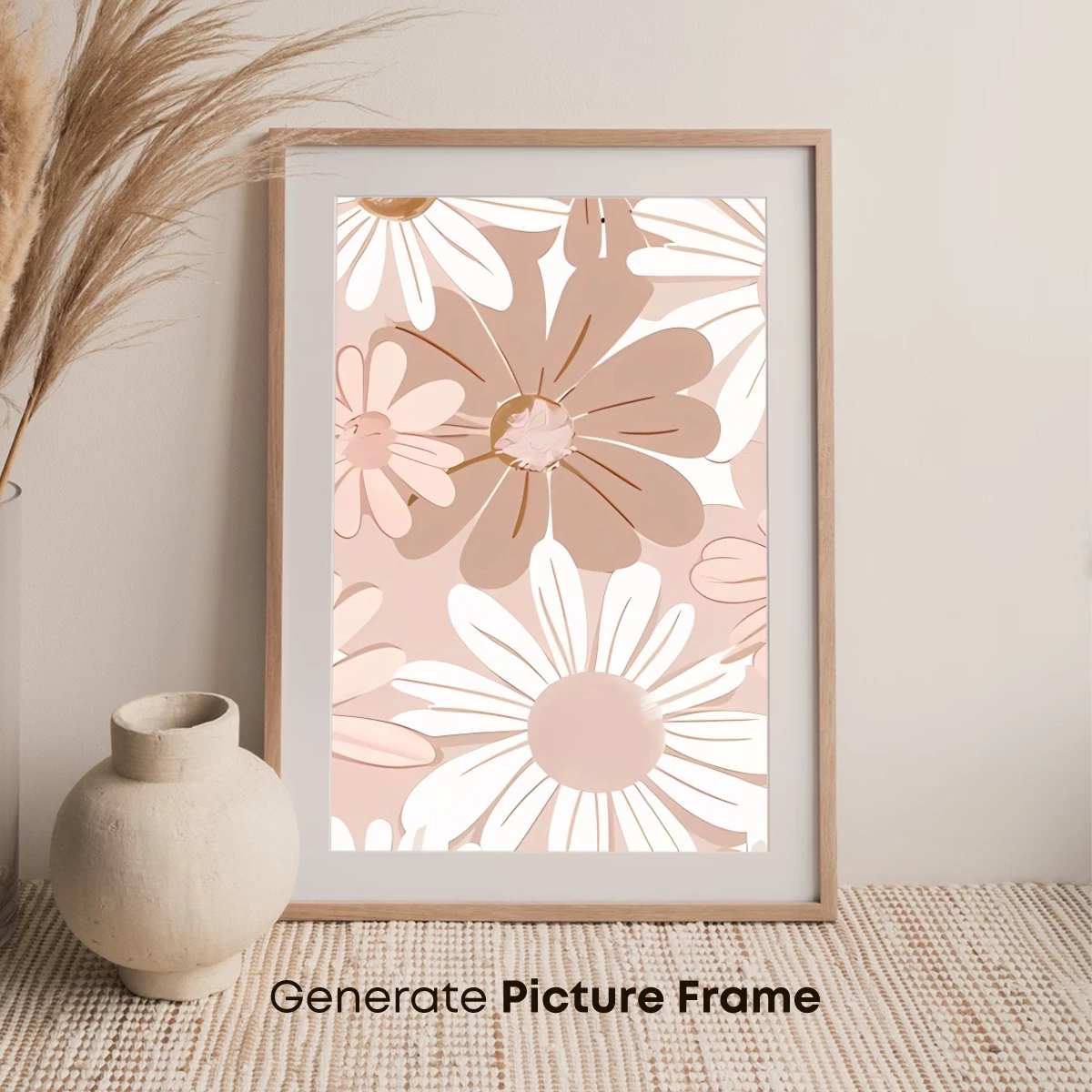 Blush Daisy Delight: A Floral Tapestry in Soft Hues - Image 7