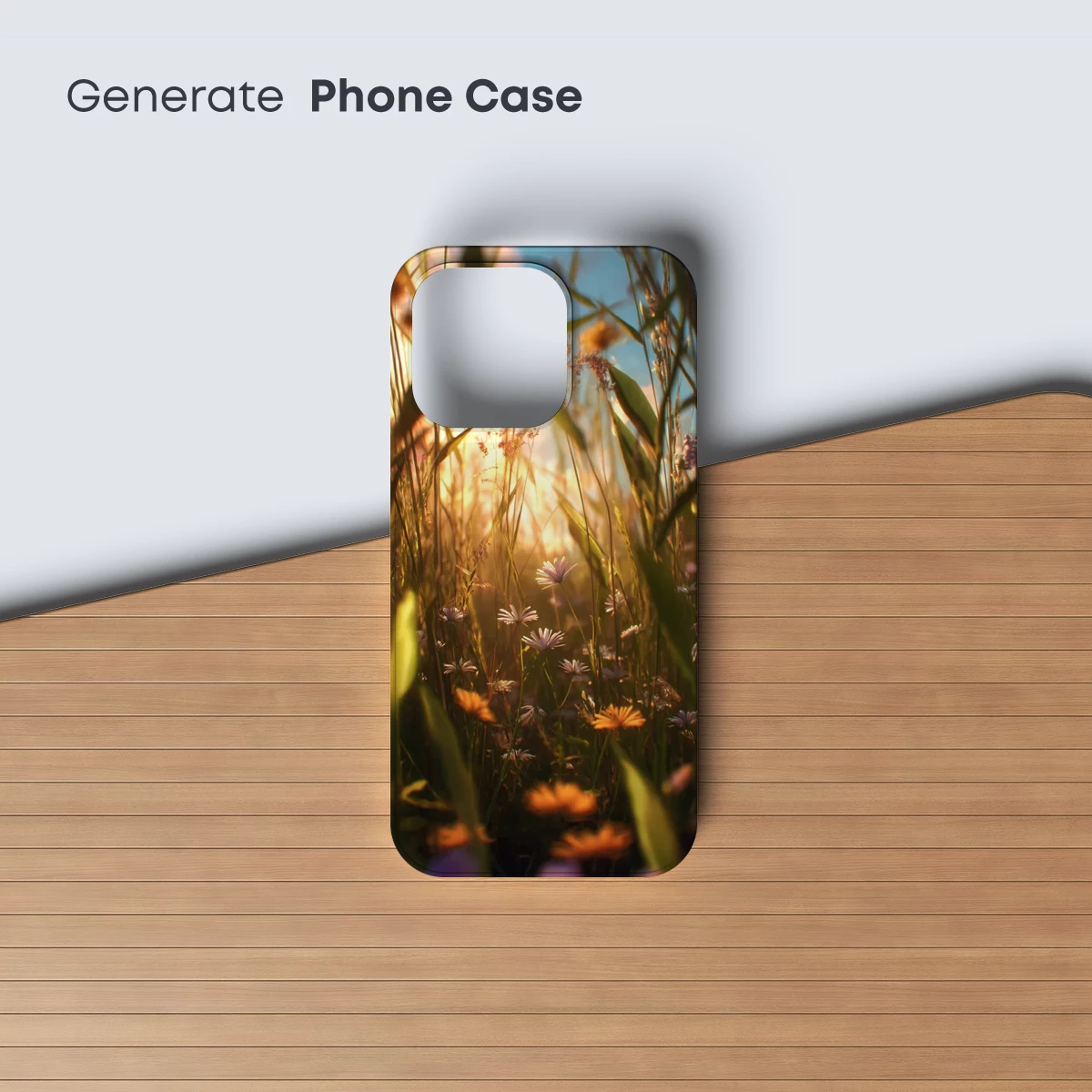 Golden Sunset Meadow: Wildflowers Bathed in Warm Light - Image 3