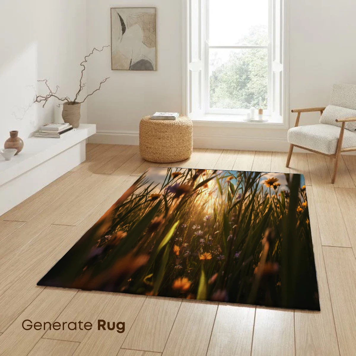 Golden Sunset Meadow: Wildflowers Bathed in Warm Light - Image 6