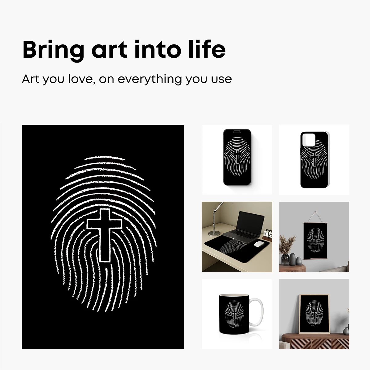 Fingerprint Cross: Intersection of Identity and Faith - Image 2