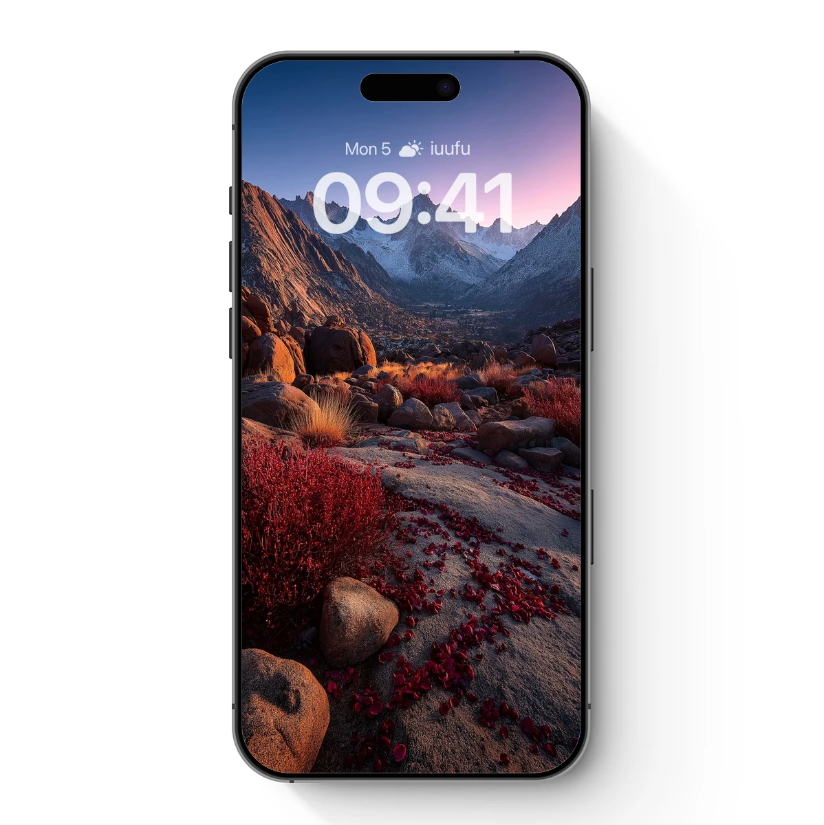 Crimson Petals at Dusk: Mountain Serenity