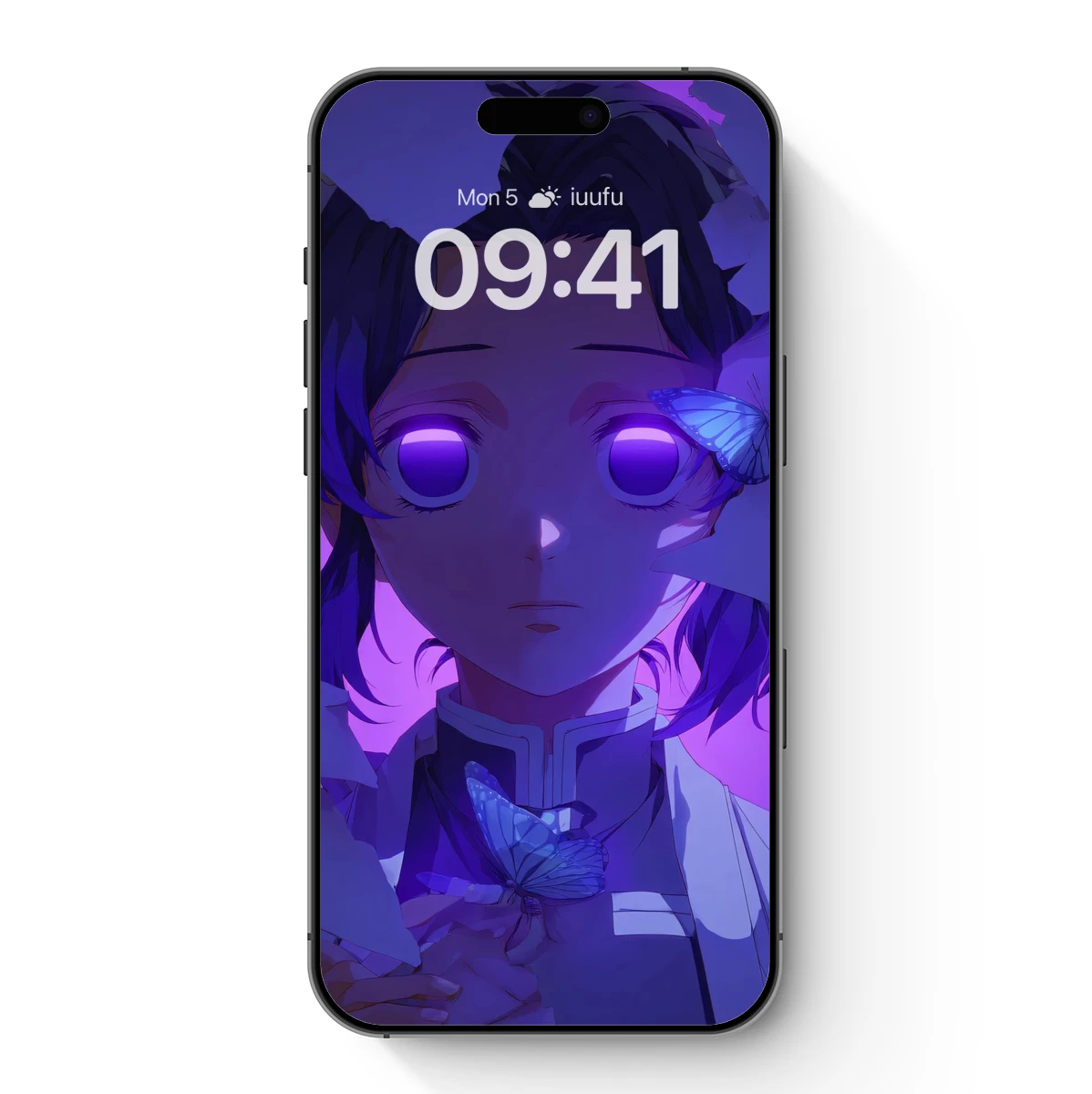 Glowing Eyes in Purple Twilight: A Surreal Anime Vision