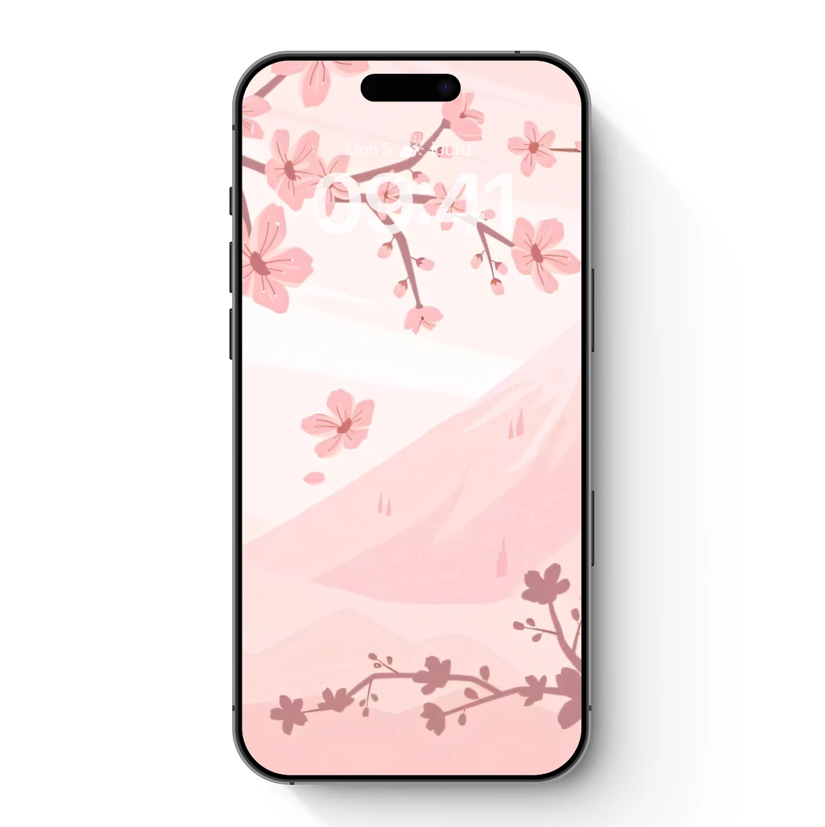 Cherry Blossom Serenity: A Pastel Mountain Retreat