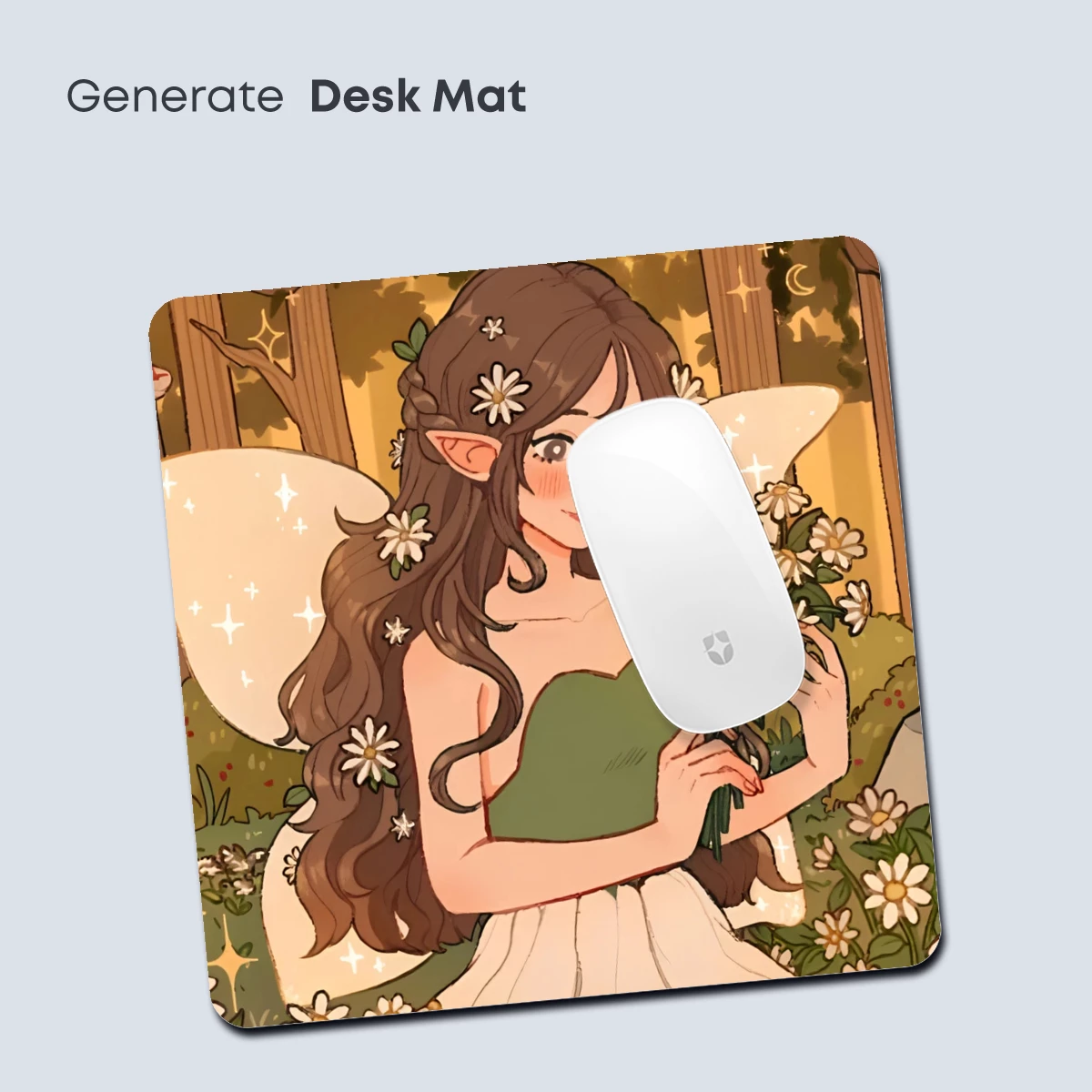 Enchanted Forest Fairy with Daisy Bouquet - Image 4