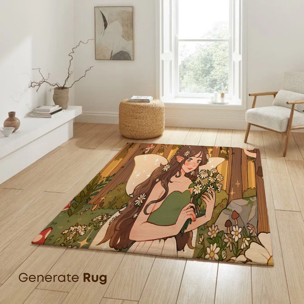 Enchanted Forest Fairy with Daisy Bouquet - Image 6