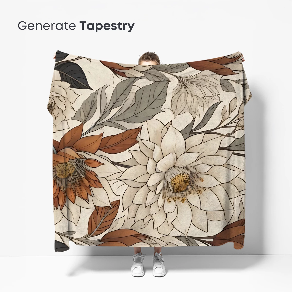 Elegant Floral Symphony: Monochromatic Blooms with Earthy Accents - Image 5