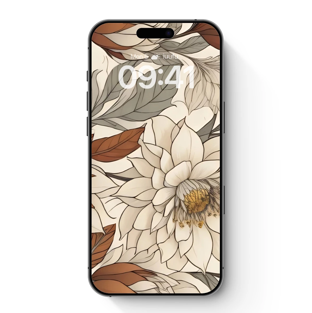 Elegant Floral Symphony: Monochromatic Blooms with Earthy Accents Elegant Floral Symphony: Monochromatic Blooms with Earthy Accents