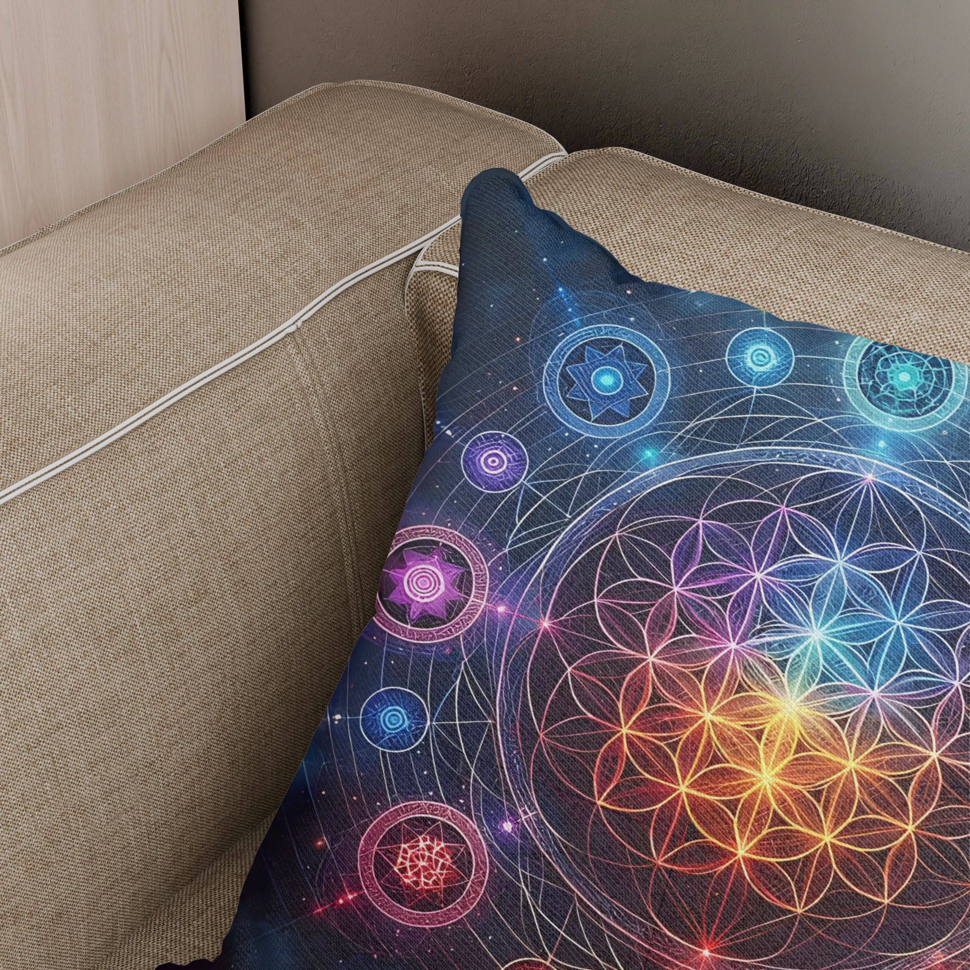 Sacred Geometry Mandala Cushion - Image 3