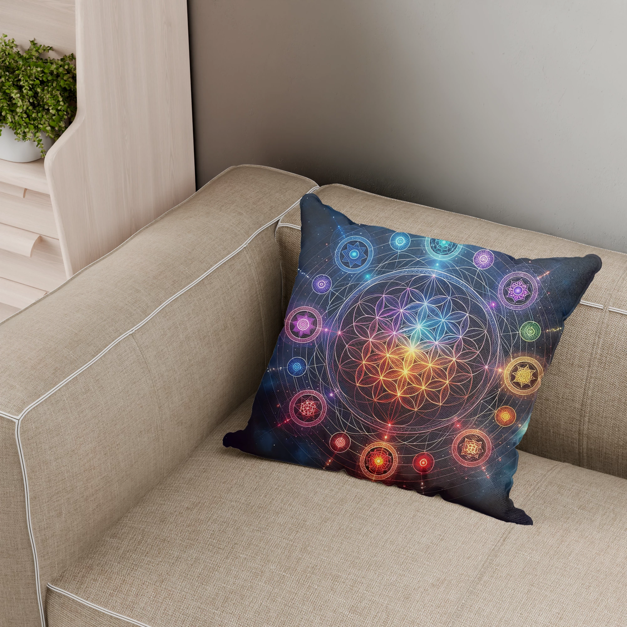 Sacred Geometry Mandala Cushion - Image 2