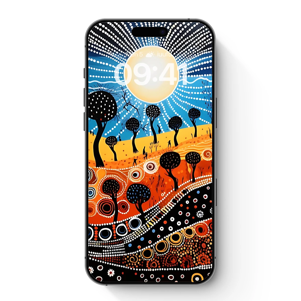 Aboriginal Dreamtime Landscape: Sunlit Serenity