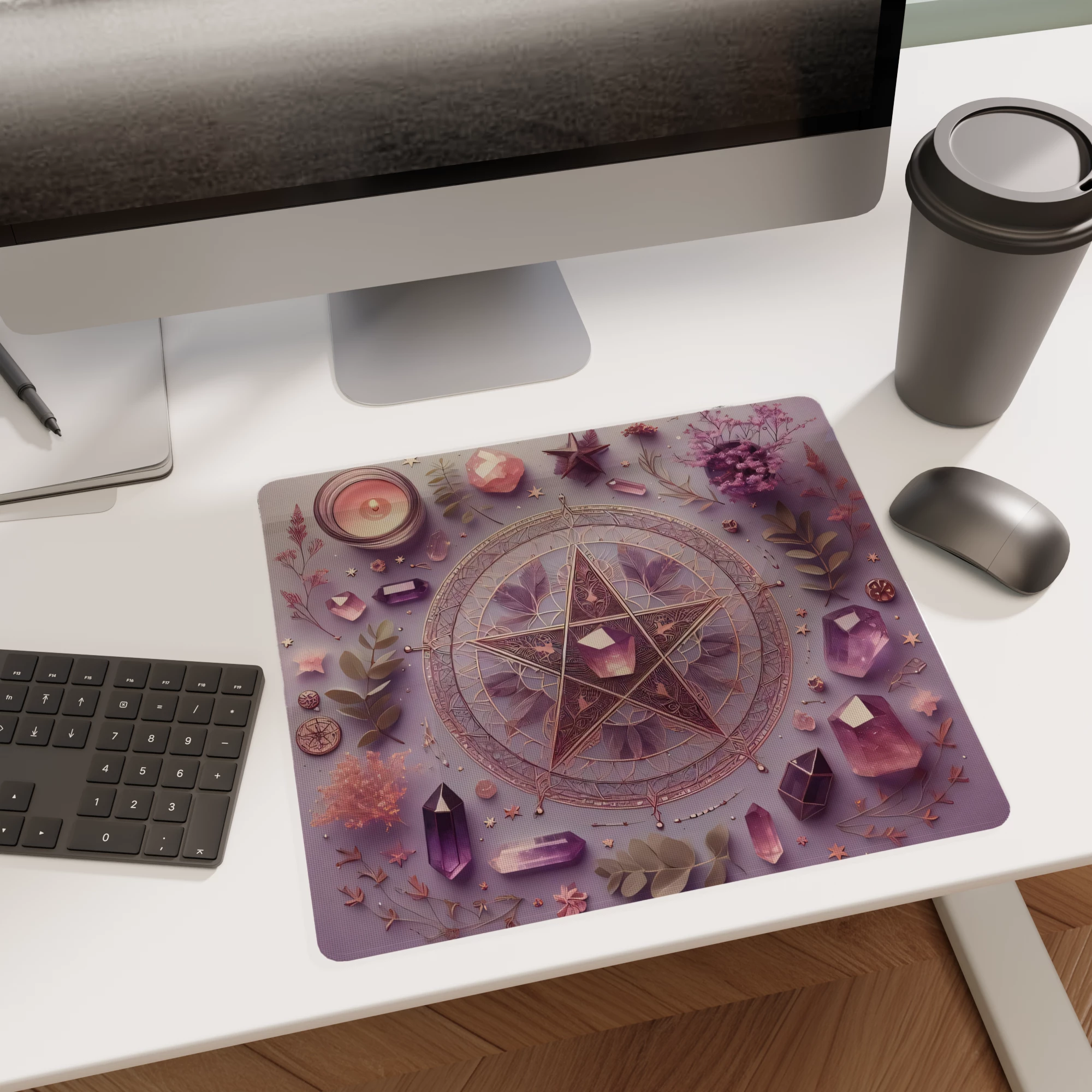 Mystic Crystal Pentagram Glass mouse pad - Image 2