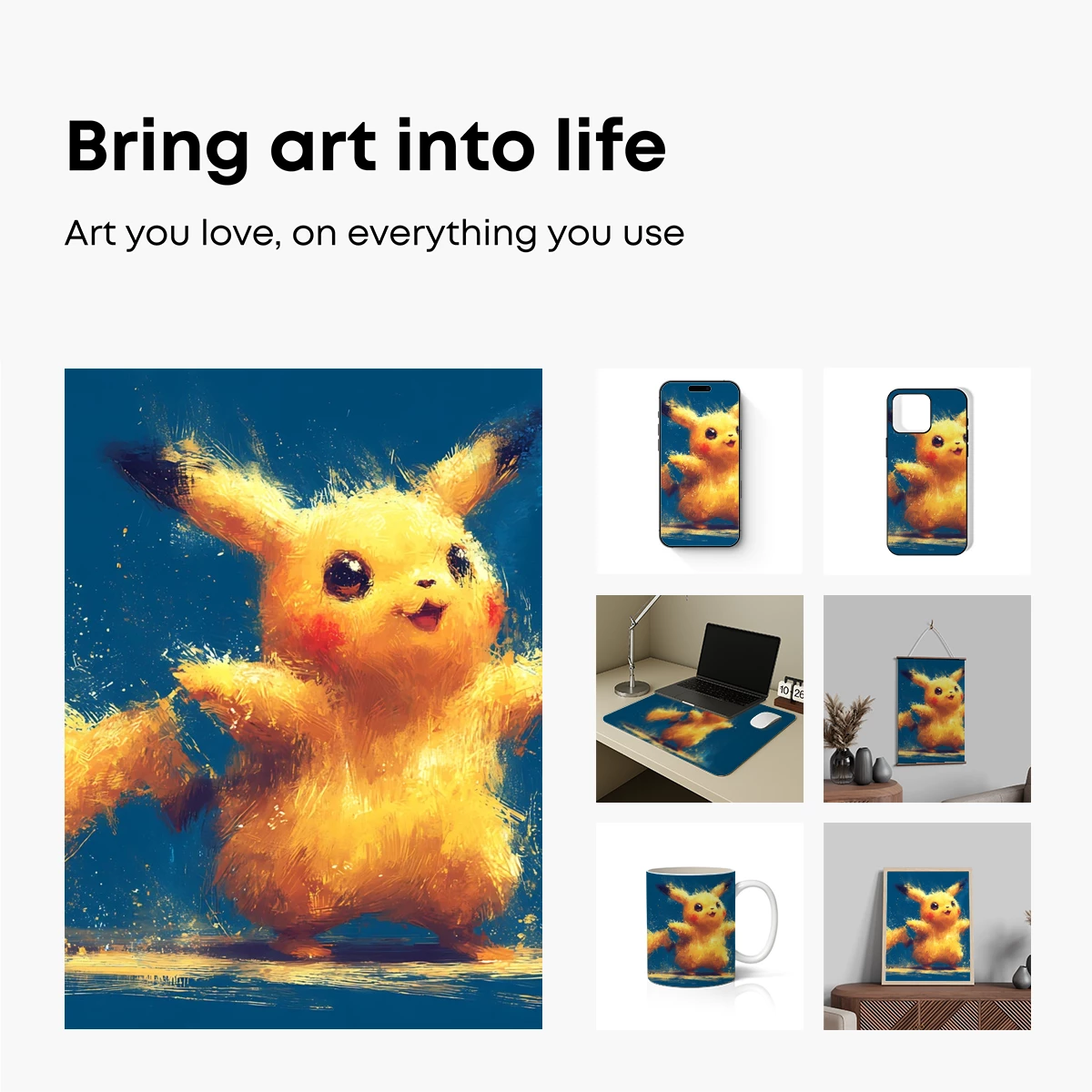 Electric Elegance: Pikachu's Dynamic Brushstroke Adventure - Image 2