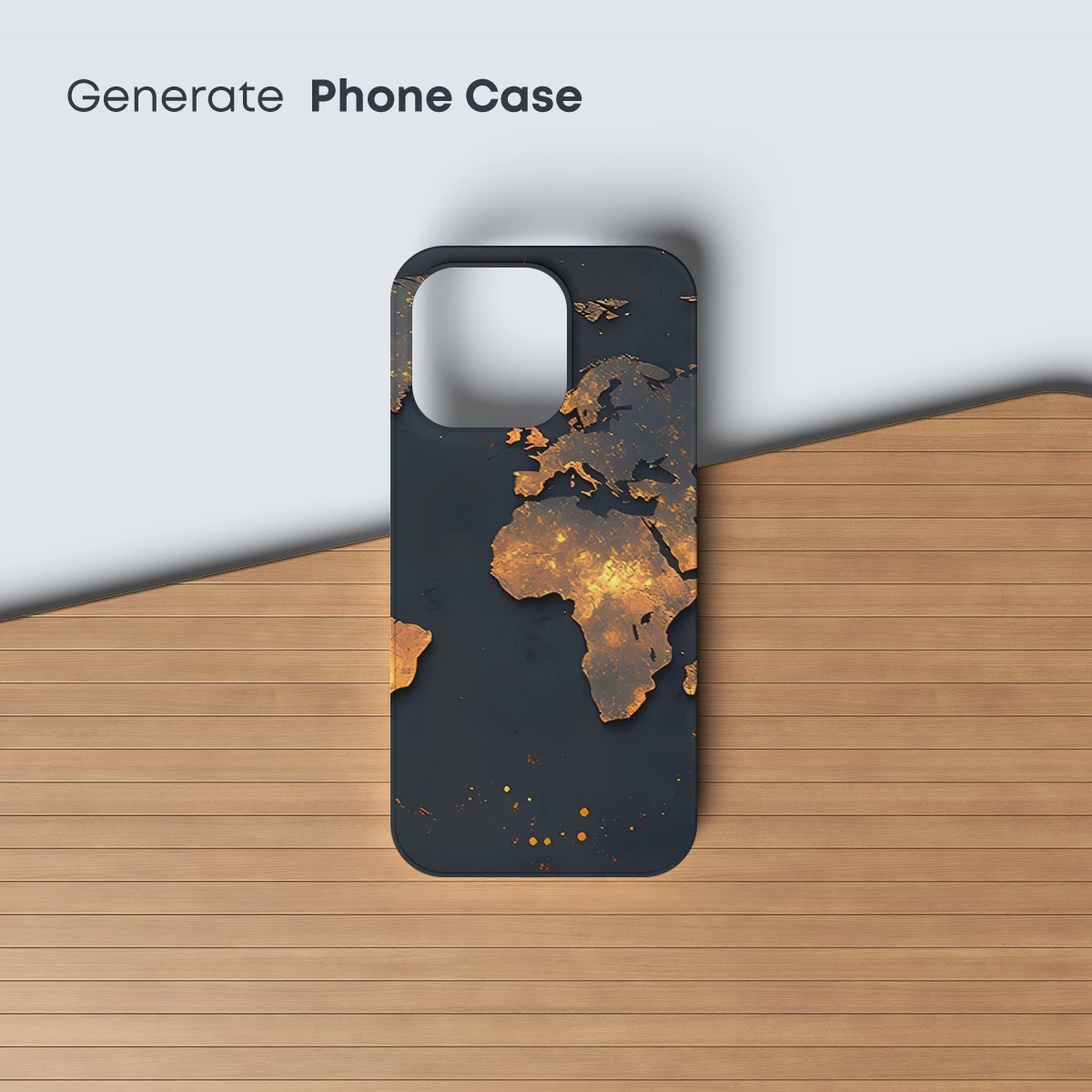 Golden World Map: Illuminated Continents in Abstract Art - Image 3