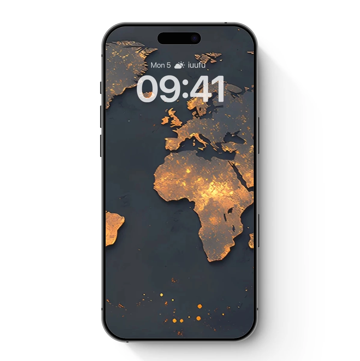 Golden World Map: Illuminated Continents in Abstract Art