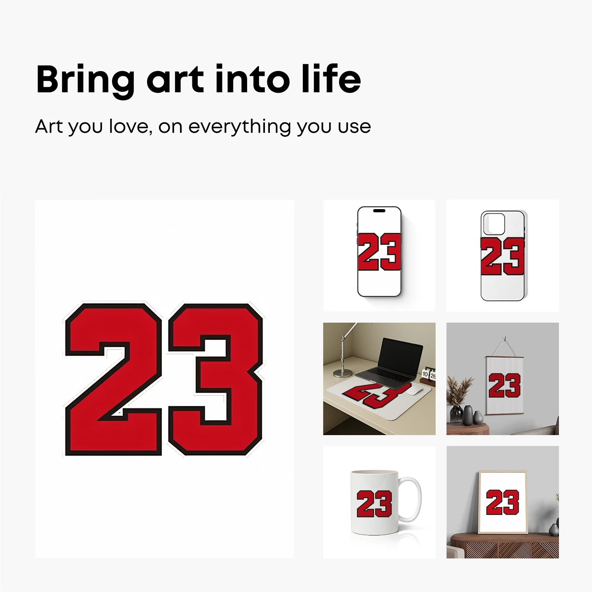 Bold Red '23': A Numeric Art Icon - Image 2