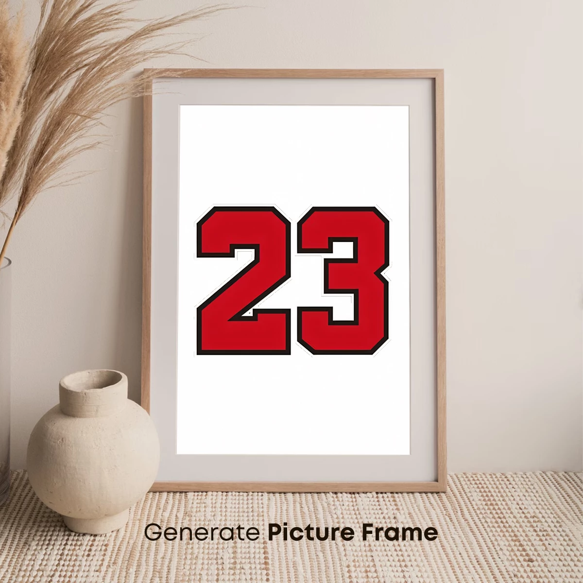 Bold Red '23': A Numeric Art Icon - Image 7