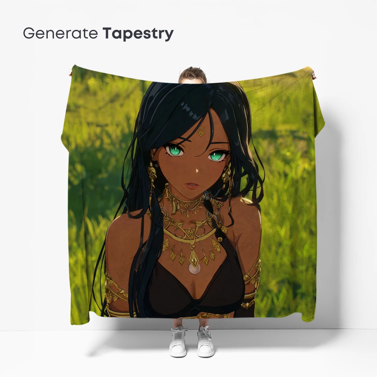 Golden Goddess in Verdant Fields - Image 5
