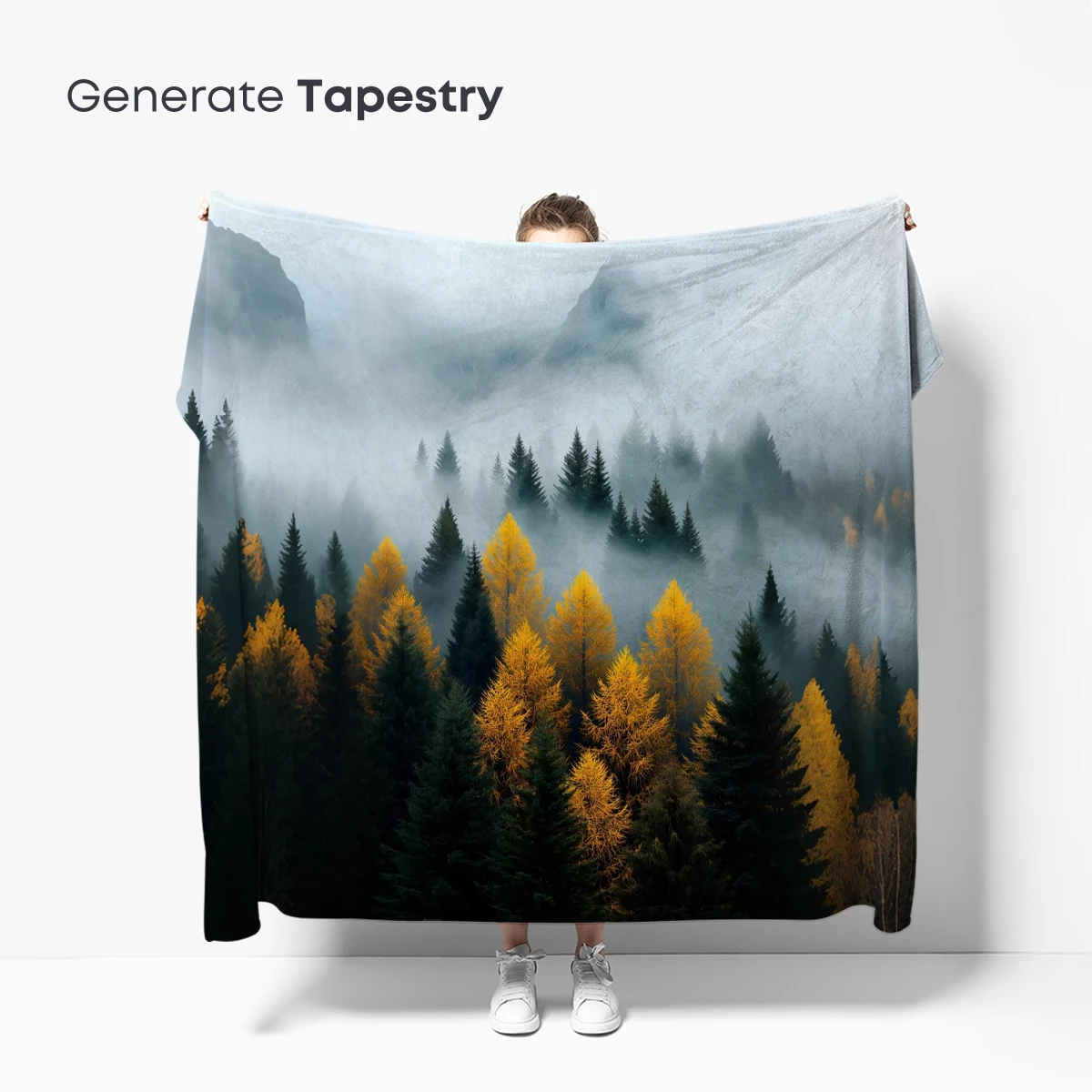 Mist-Crowned Forest: Autumn's Golden Hush - Image 5