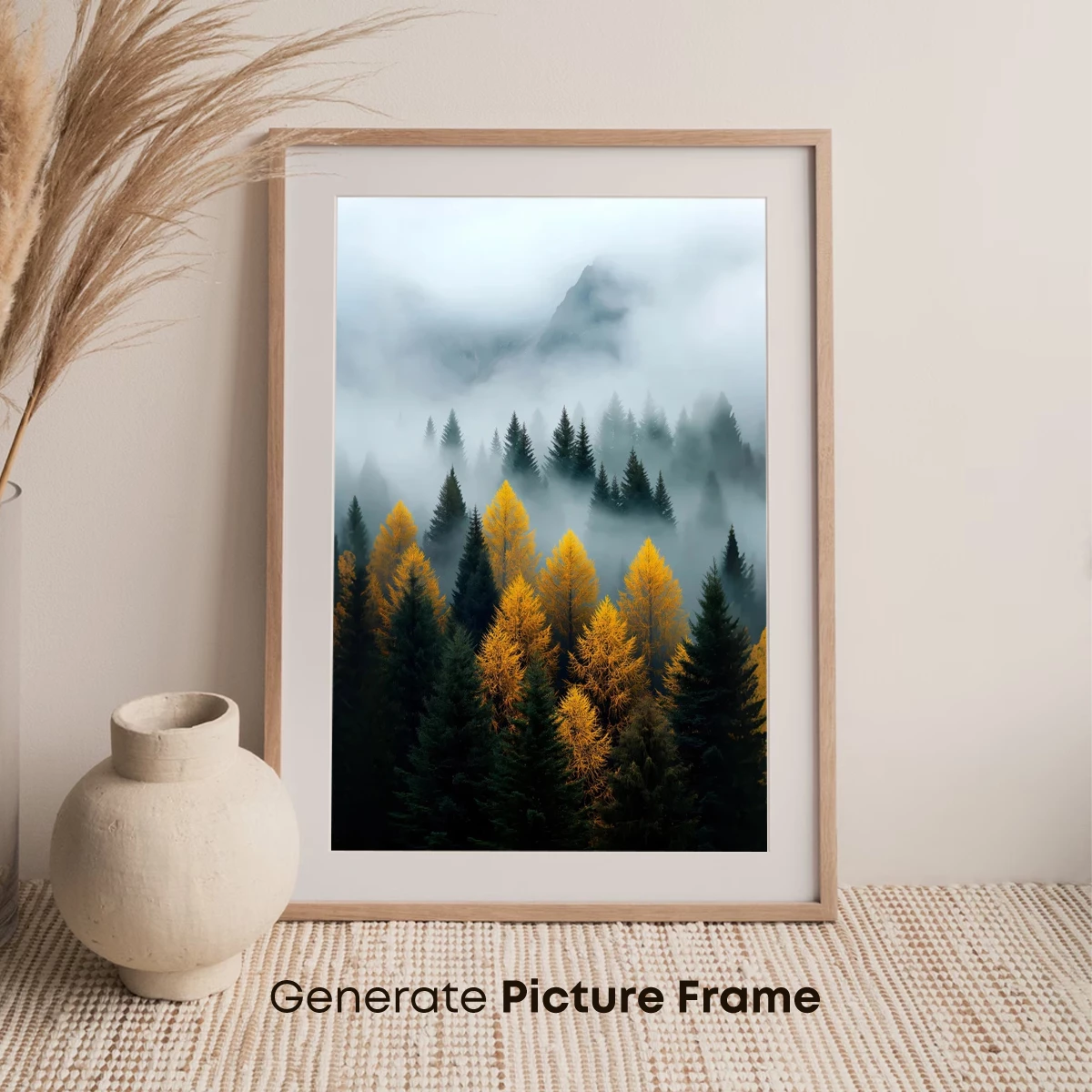 Mist-Crowned Forest: Autumn's Golden Hush - Image 7