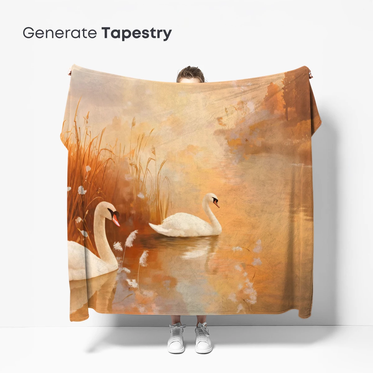 Golden Hour Swans: A Dreamlike Autumn Reverie - Image 5