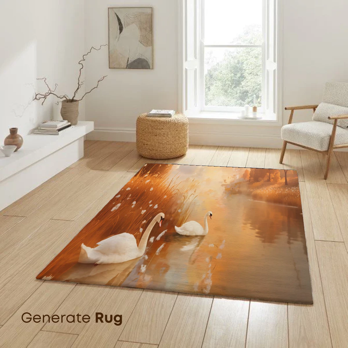 Golden Hour Swans: A Dreamlike Autumn Reverie - Image 6