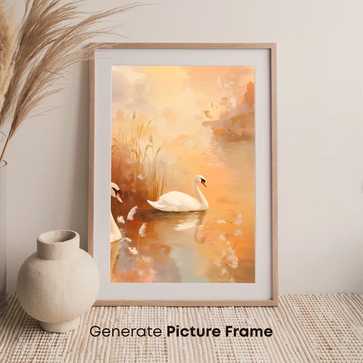 Golden Hour Swans: A Dreamlike Autumn Reverie - Image 7