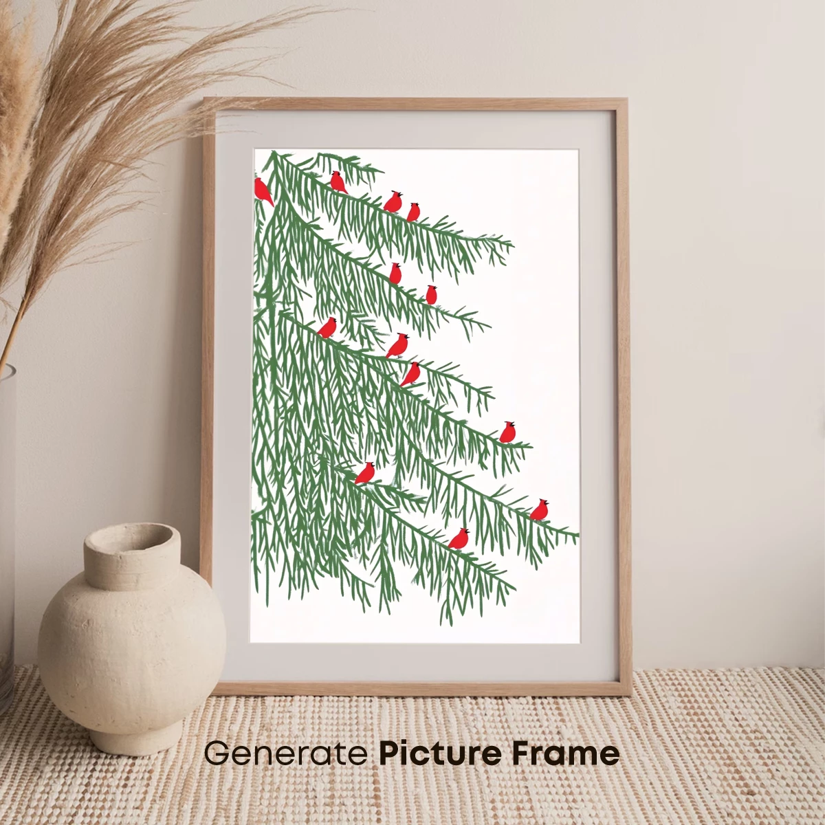 Cardinals Perched on Pine: Winter's Festive Embrace - Image 7