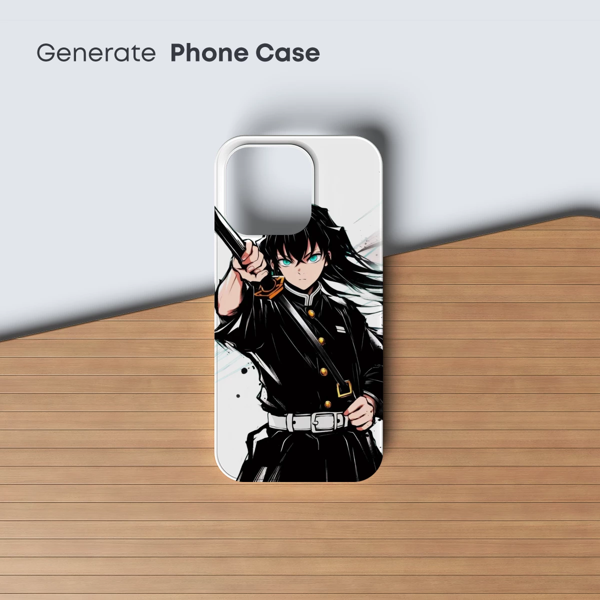 Anime Warrior with Intense Gaze and Dynamic Pose - Image 3