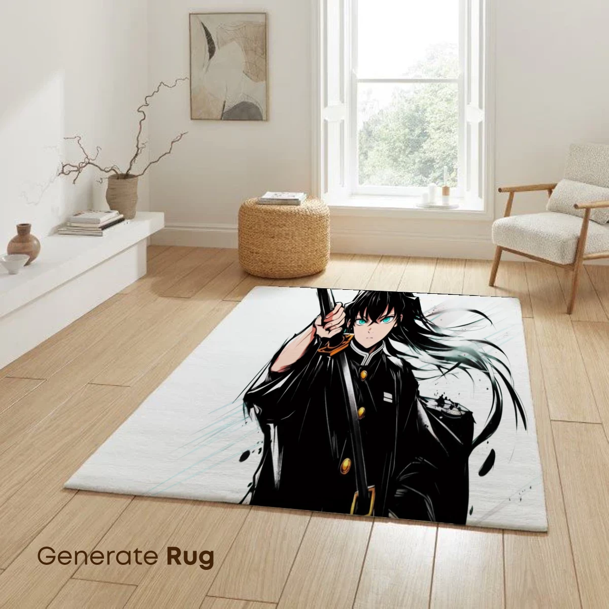 Anime Warrior with Intense Gaze and Dynamic Pose - Image 6