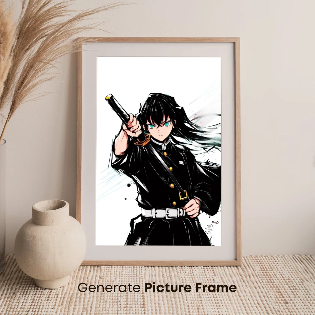 Anime Warrior with Intense Gaze and Dynamic Pose - Image 7