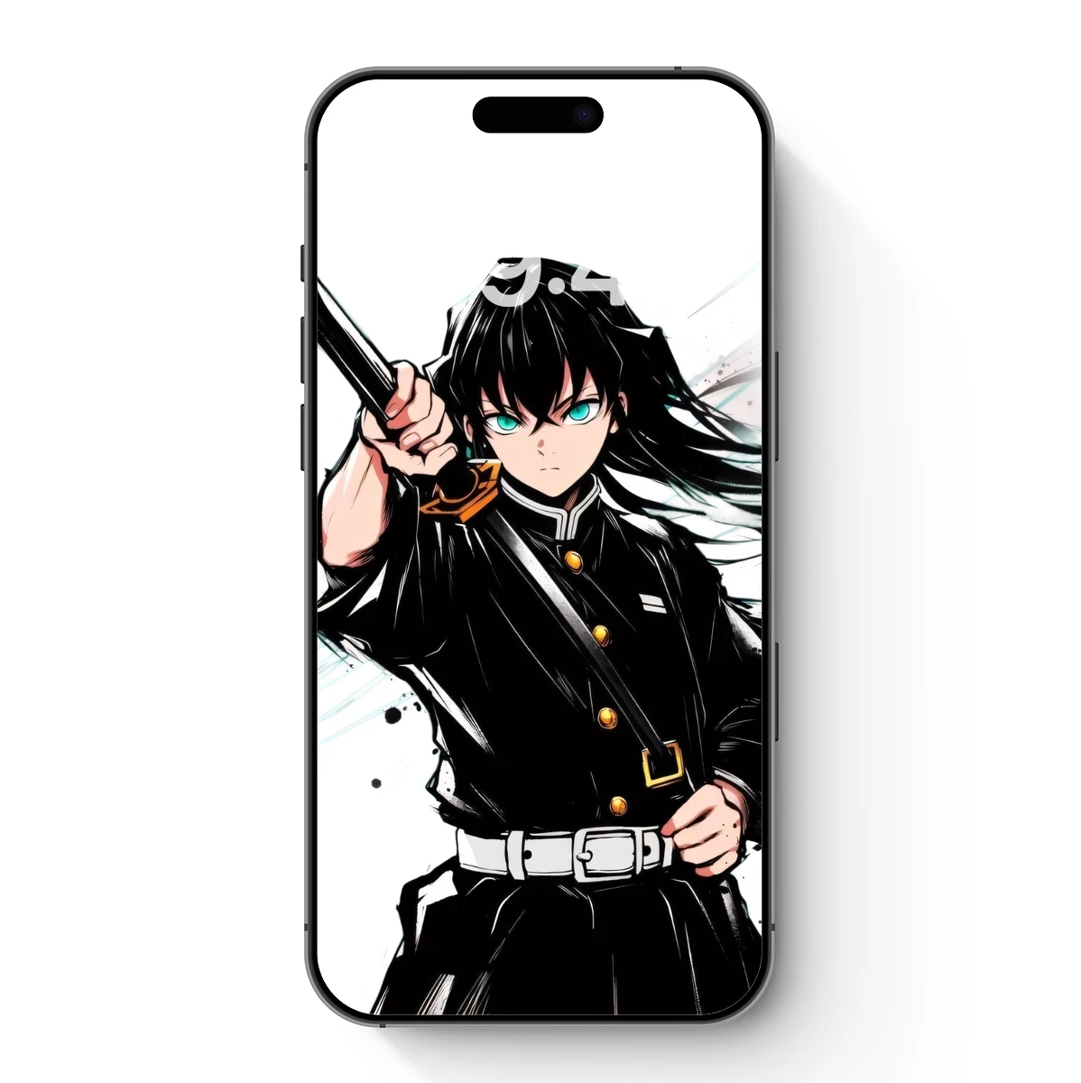 Anime Warrior with Intense Gaze and Dynamic Pose