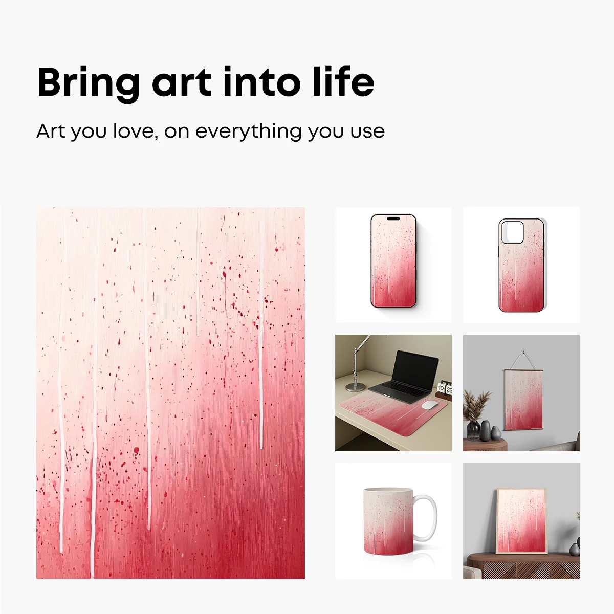 Dripping Elegance: Abstract Red Gradient Art - Image 2