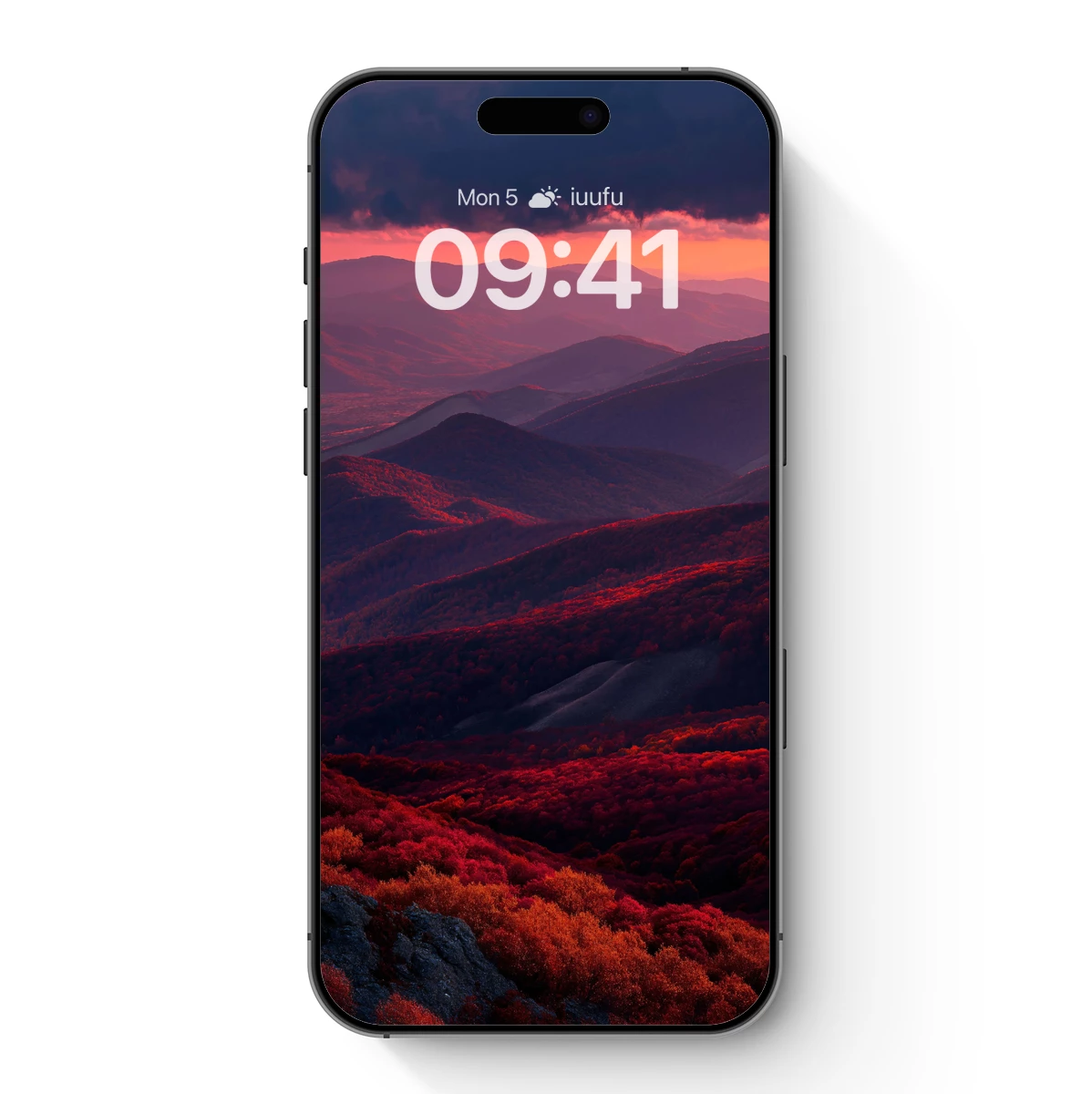 Crimson Horizon: Mountain Layers in Fiery Twilight